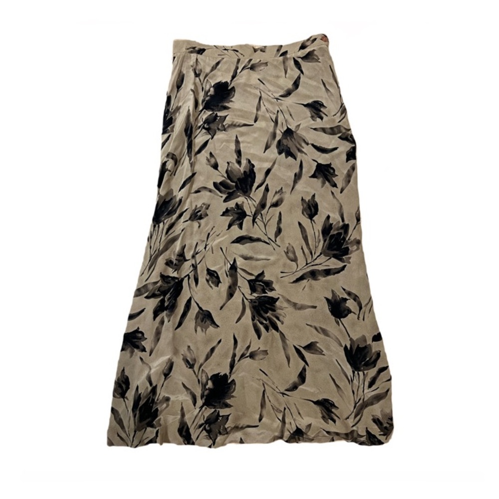 Jones New York Floral Maxi Skirt, Size 12, Beige and Black